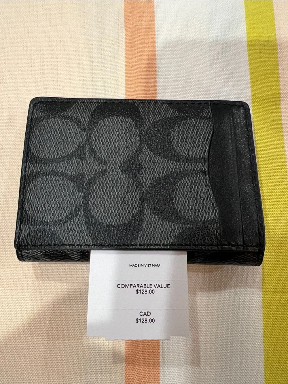 Coach Charcoal Signature Card Case QB04G MGNTC CRD CSE SIG 91660 QB/charcoal
